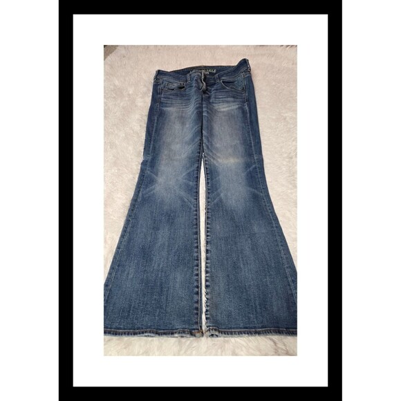 American Eagle Kick Boot  Stretch Whiskers Jeans Size 8 30x31 - Picture 1 of 16